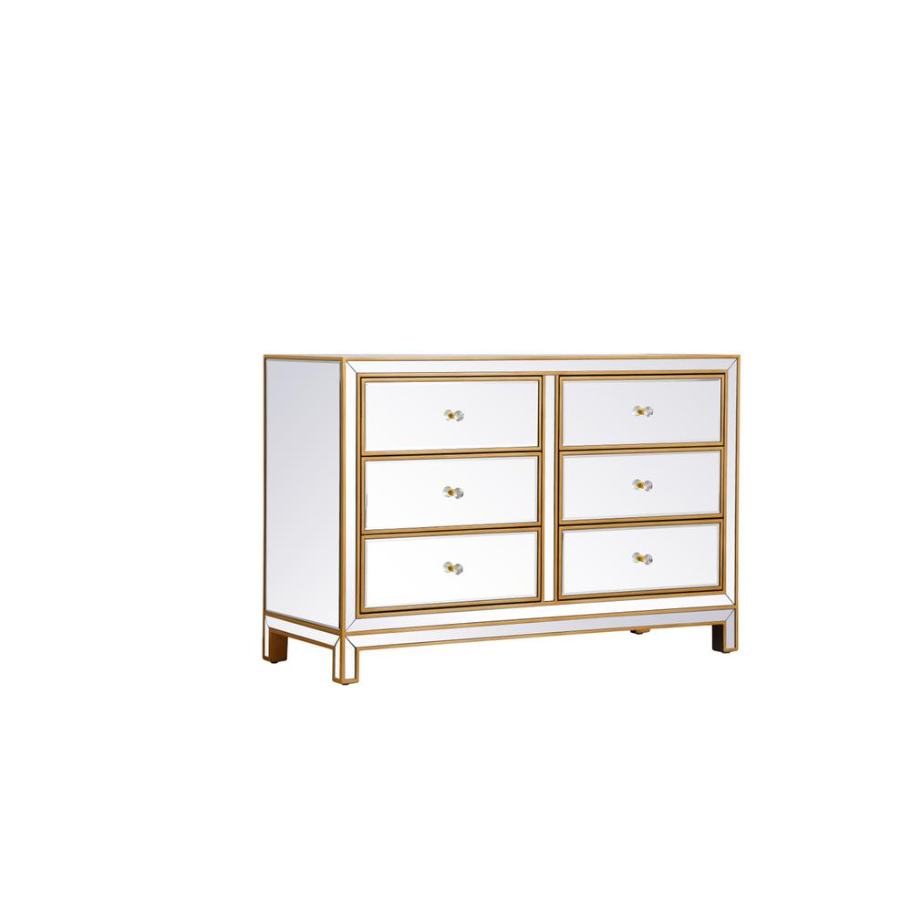 Cabinet 6 Drawers 48In. W X 18In. Din. X 32In. H In Gold. Picture 4