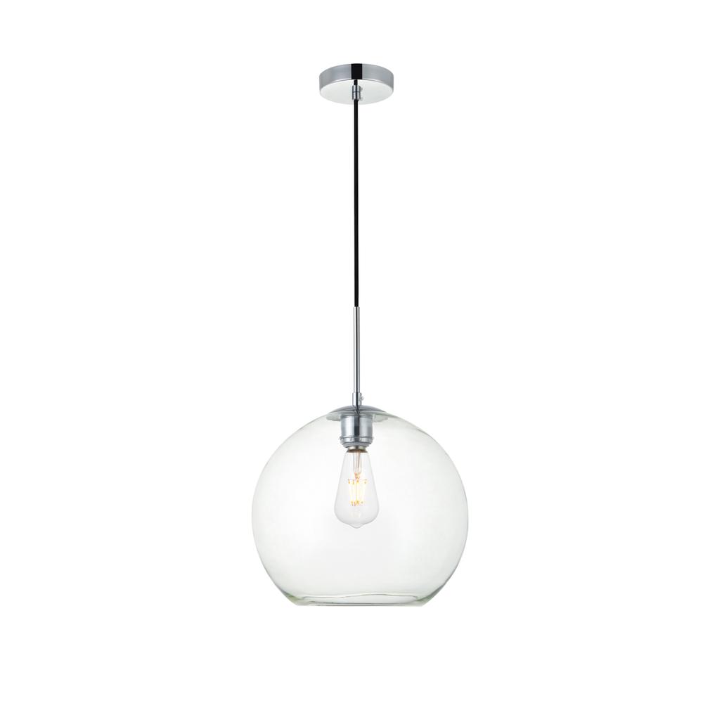 Baxter 1 Light Chrome Pendant With Clear Glass. Picture 1