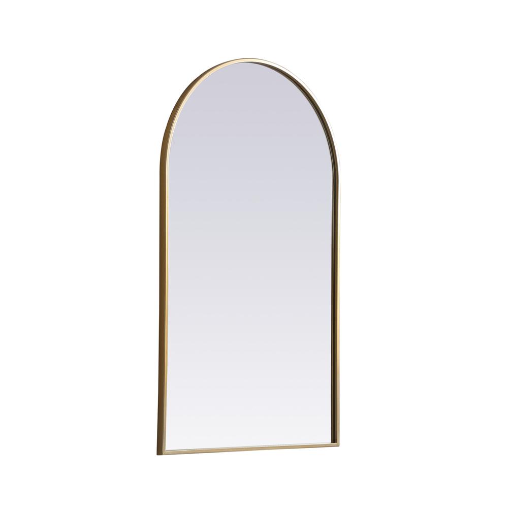 Metal Frame Arch Mirror 24X40 Inch In Brass. Picture 7