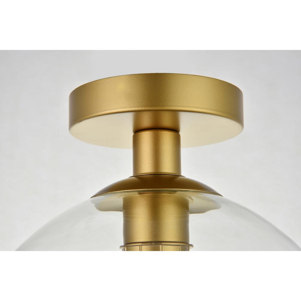 Baxter 1 Light Brass Flush Mount With Clear Glass. Picture 5