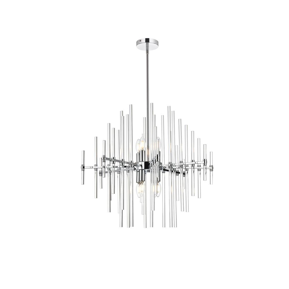 Sienna 27 Inch Crystal Rod Pendant In Chrome. Picture 1