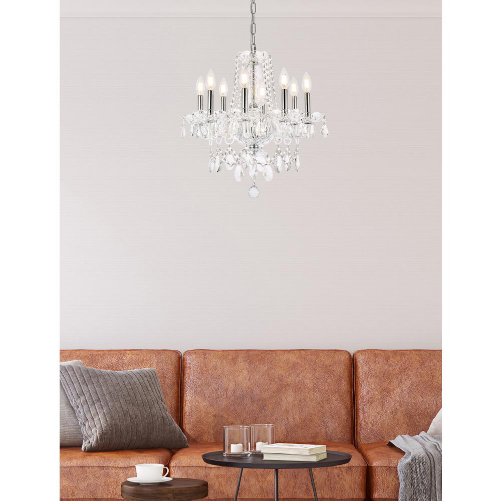 Princeton 8 Light Chrome Chandelier Clear Royal Cut Crystal. Picture 7