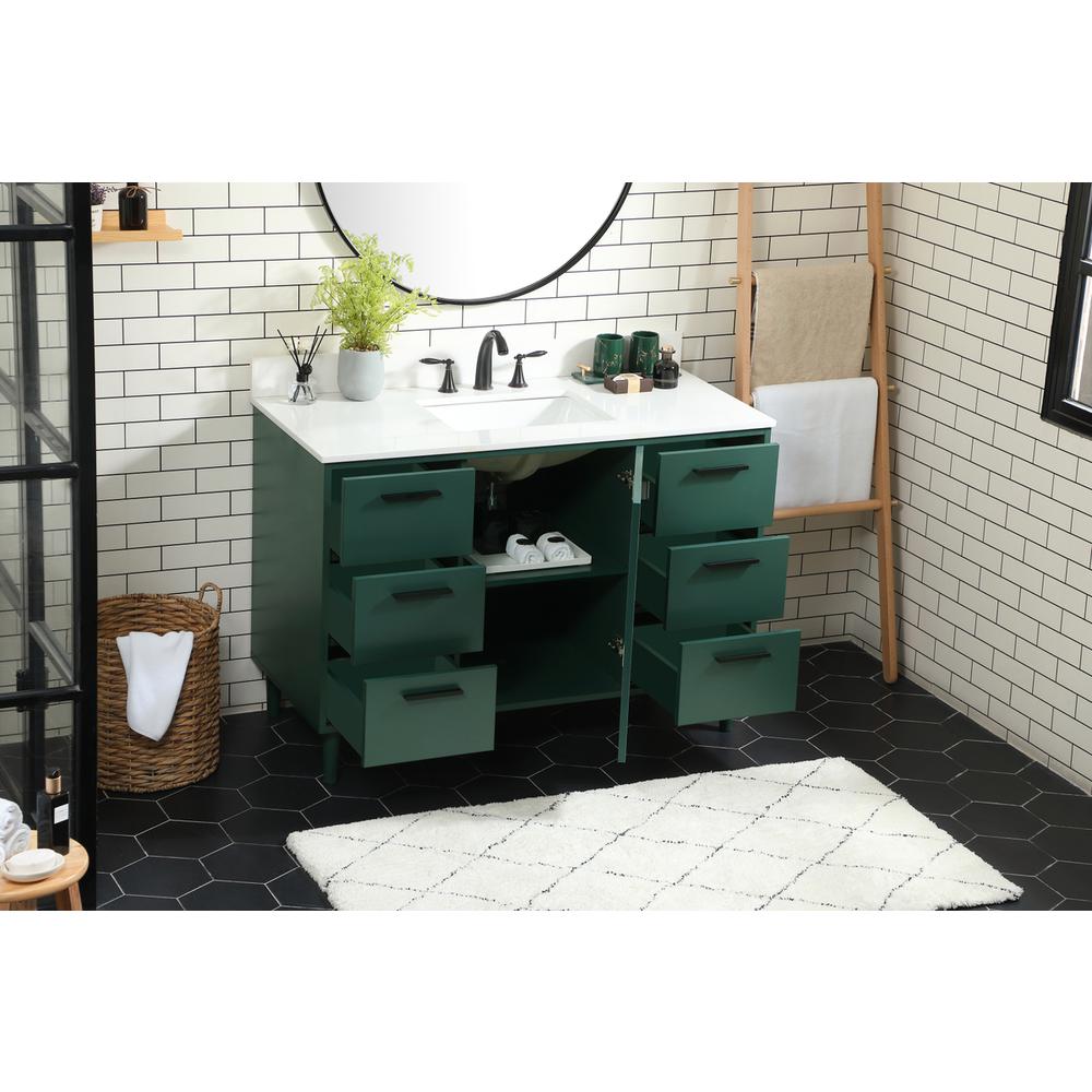 48 Inch Bathroom Vanity In Green With Backsplash. Picture 3
