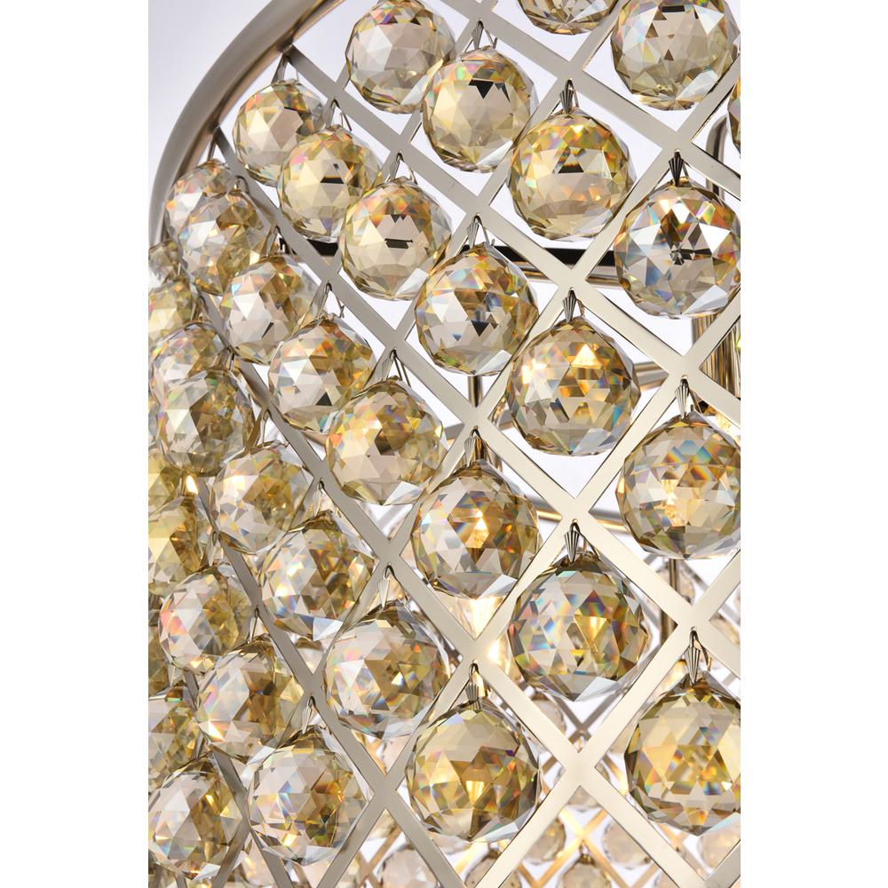 10 Light Polished Nickel Chandelier Golden Teak (Smoky) Royal Cut Crystal. Picture 3