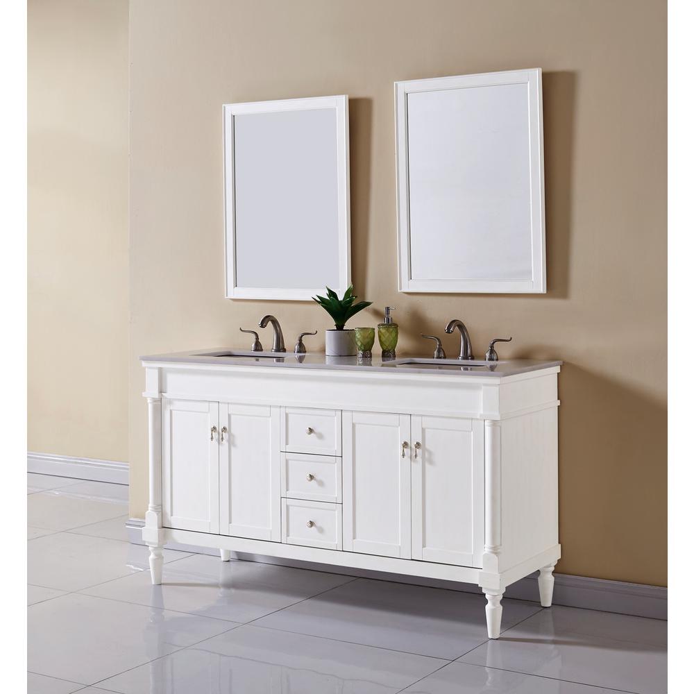 60 In. Single Bathroom Vanity Set In Antique White. Picture 10