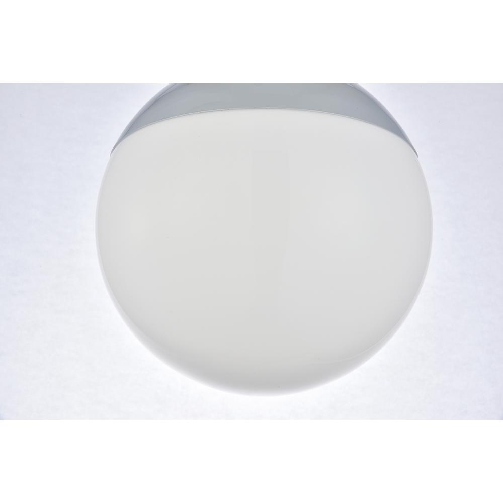 Eclipse 1 Light Chrome Pendant With Frosted White Glass. Picture 4