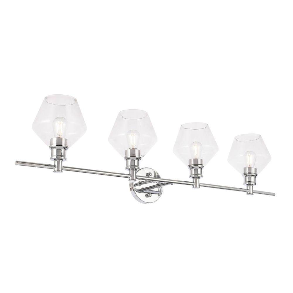 Gene 4 Light Chrome And Clear Glass Wall Sconce. Picture 5