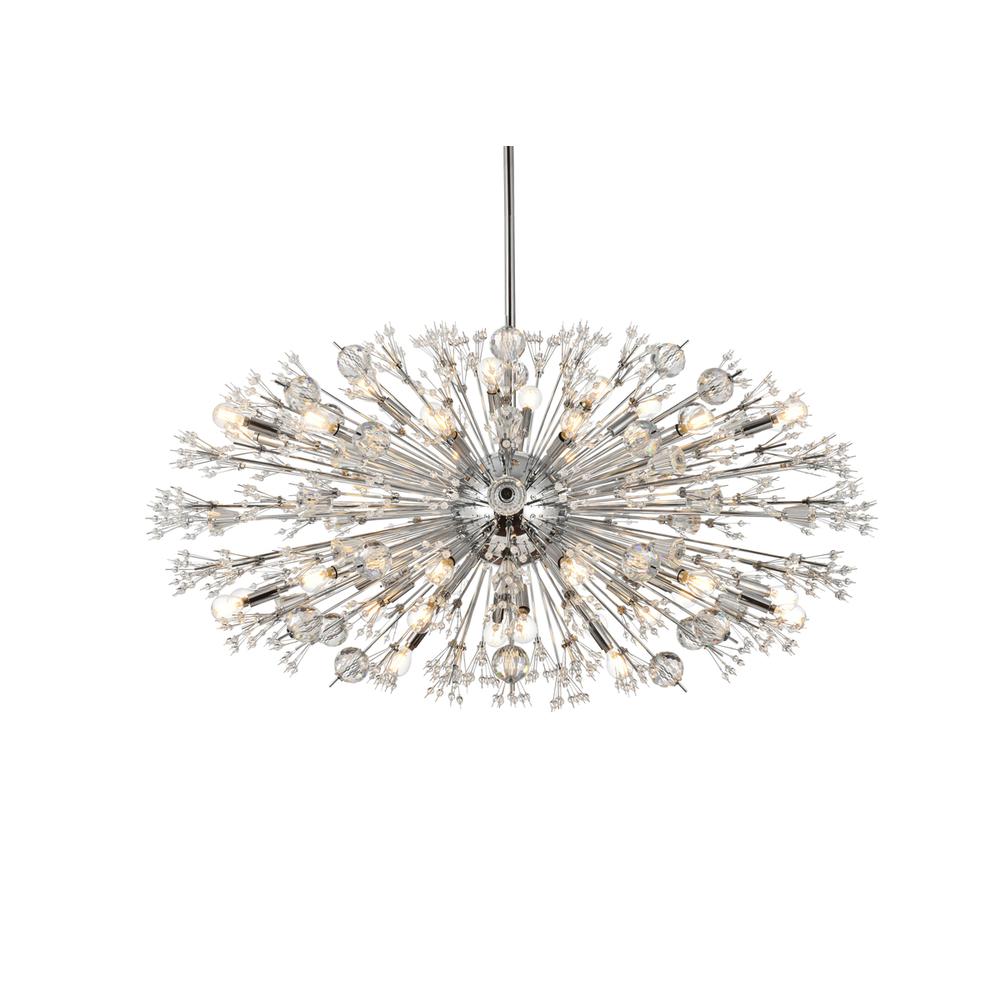 Vera 48 Inch Crystal Starburst Oval Pendant In Chrome. Picture 2