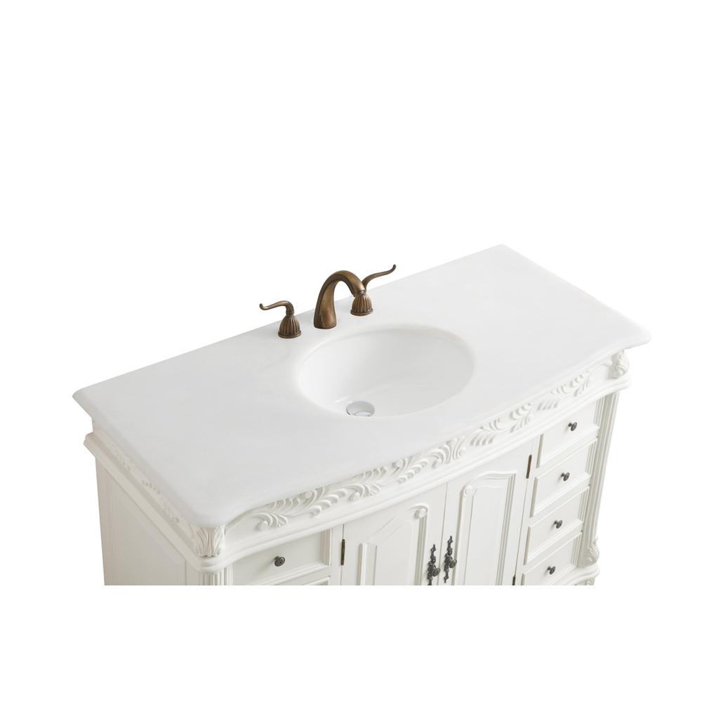 48 Inch Single Bathroom Vanity In Antique White. Picture 7