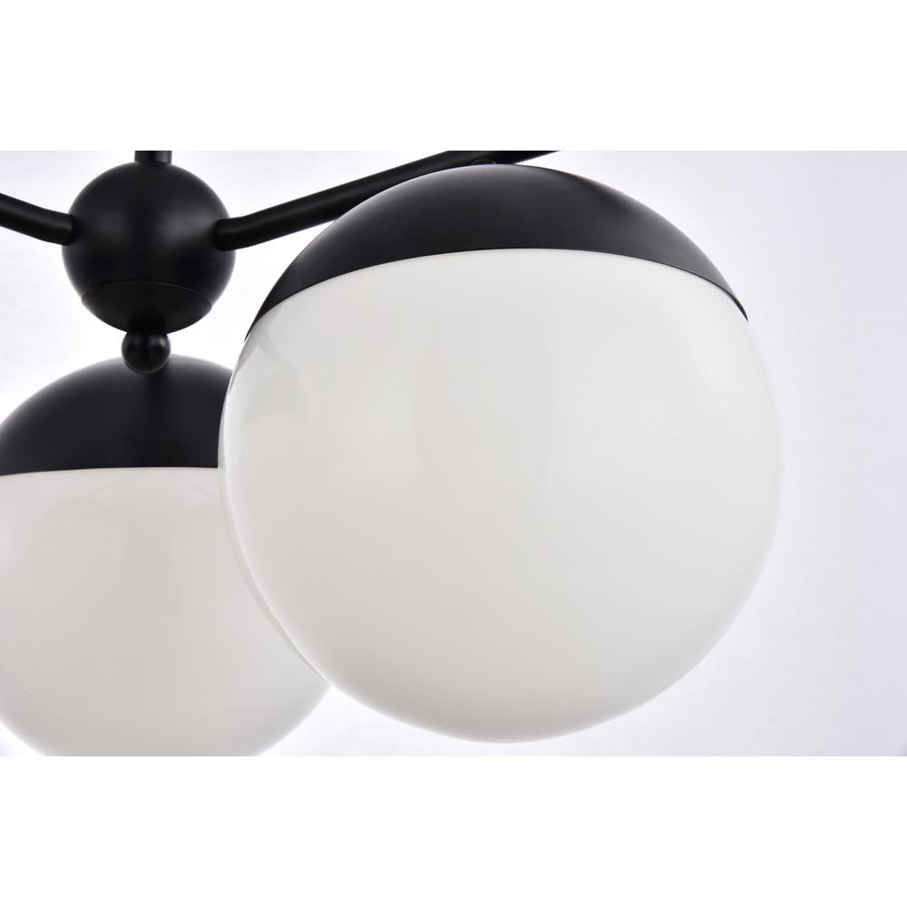 Eclipse 3 Lights Black Pendant With Frosted White Glass. Picture 5