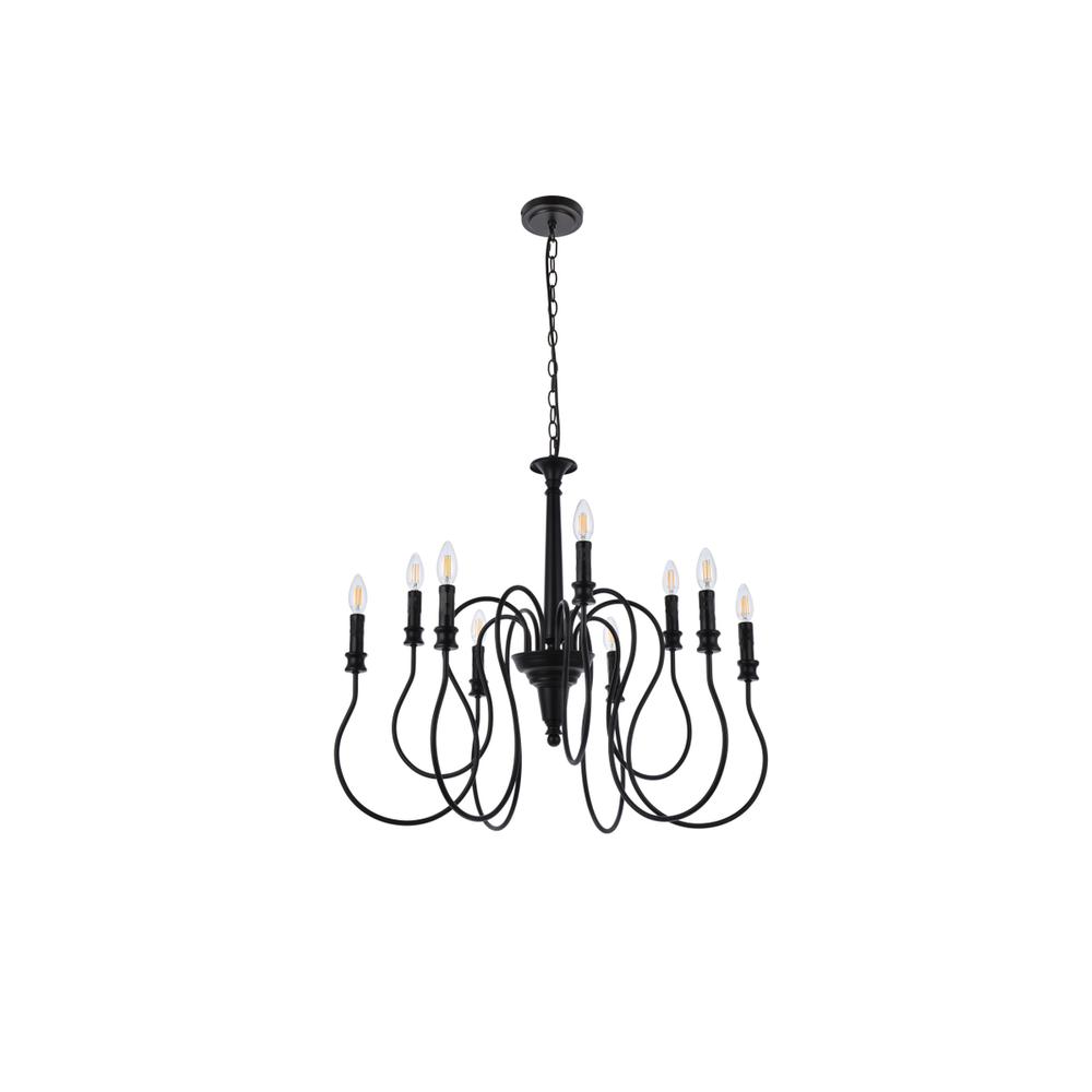 Flynx 9 Lights Pendant In Black. Picture 6