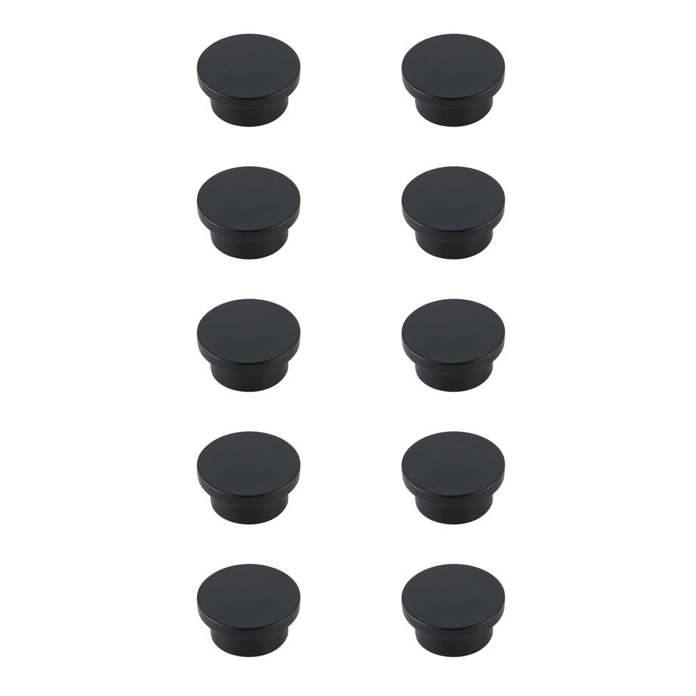 Trovon 1.6" Diameter Matte Black Oversize Round Knob Multipack (Set Of 10). Picture 1