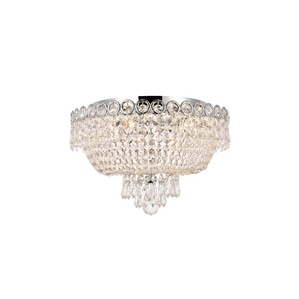 Century 4 Light Chrome Flush Mount Clear Royal Cut Crystal. Picture 1