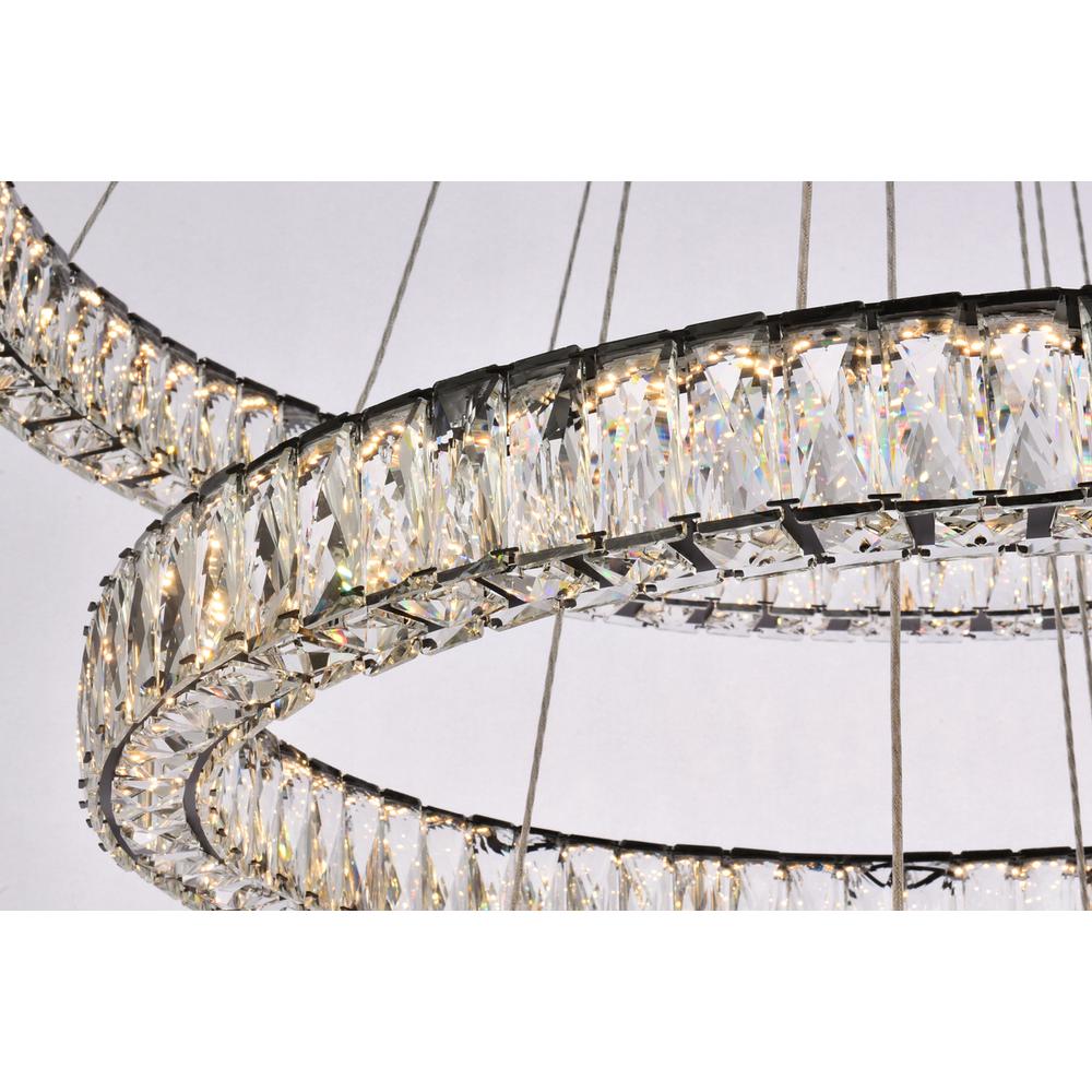 Monroe 41 Inch Led Triple Ring Chandelier In Black. Picture 4