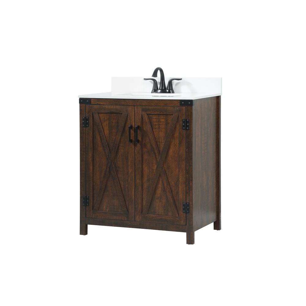 30 Inch Single Bathroom Vanity In Expresso With Backsplash. Picture 7