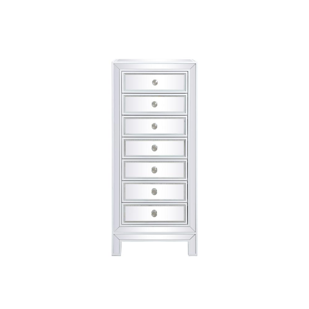 18 Inch Mirrored Lingere Chest In White. Picture 1