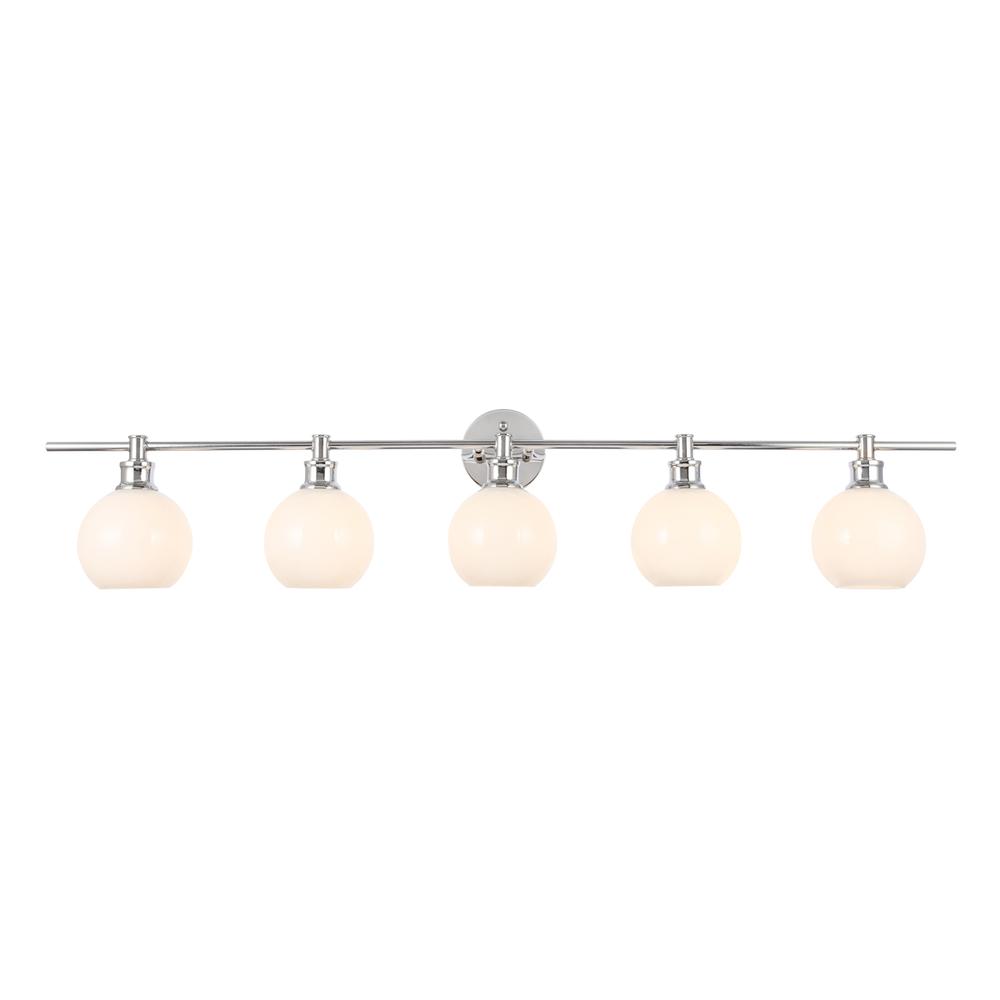 Collier 5 Light Chrome And Frosted White Glass Wall Sconce. Picture 9