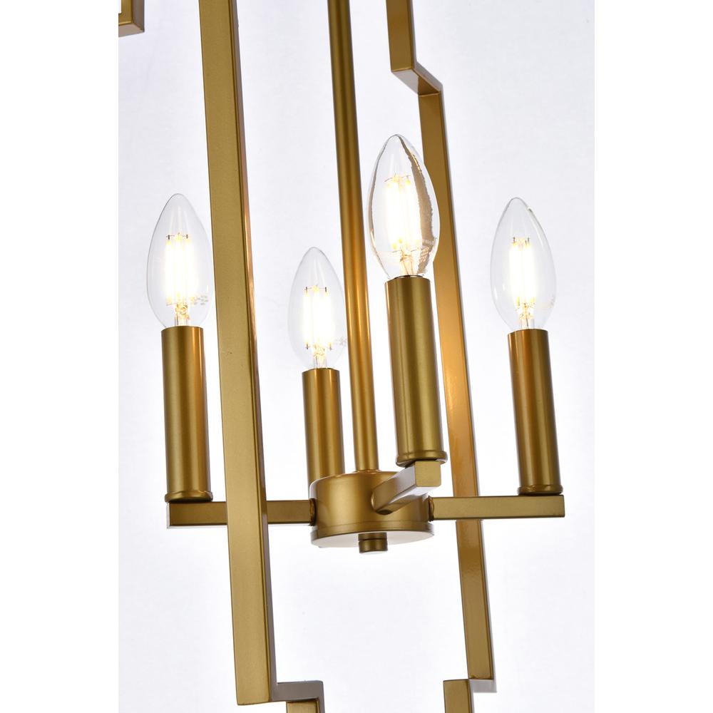 Rosenfeld 4 Lights Pendant In Brass. Picture 4
