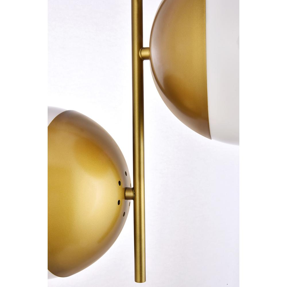 Eclipse 2 Lights Brass Pendant With Frosted White Glass. Picture 5