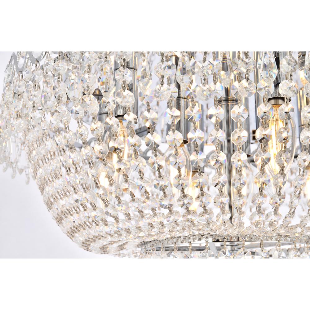 Century 9 Light Chrome Flush Mount Clear Royal Cut Crystal. Picture 4
