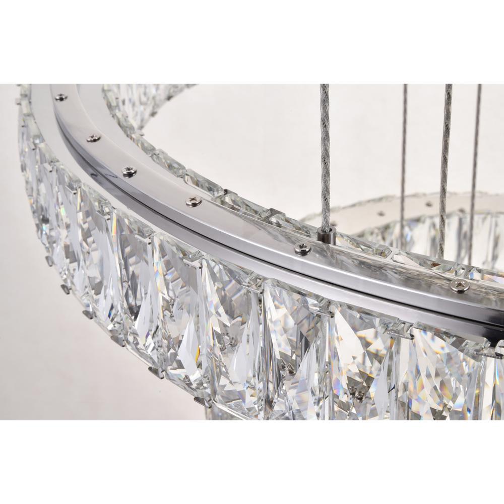 Monroe Integrated Led Chip Light Chrome Chandelier Clear Royal Cut Crystal. Picture 4