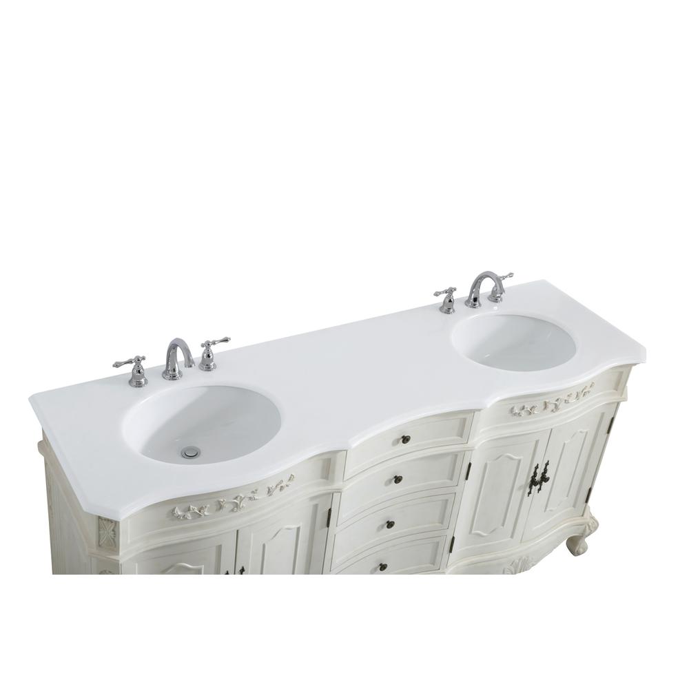 72 Inch Double Bathroom Vanity In Antique White. Picture 10