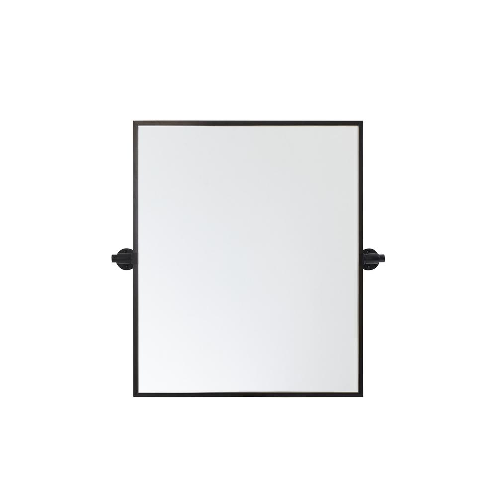 Rectangle Pivot Mirror 24X20 Inch In Black. Picture 1