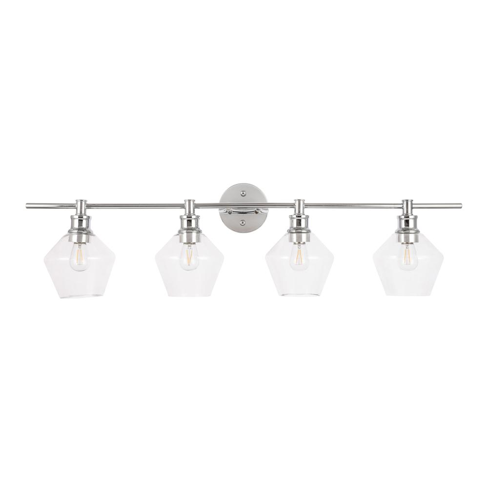 Gene 4 Light Chrome And Clear Glass Wall Sconce. Picture 9