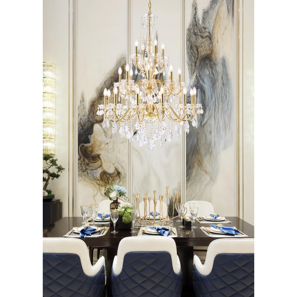 St. Francis 24 Light Gold Chandelier Clear Royal Cut Crystal. Picture 7