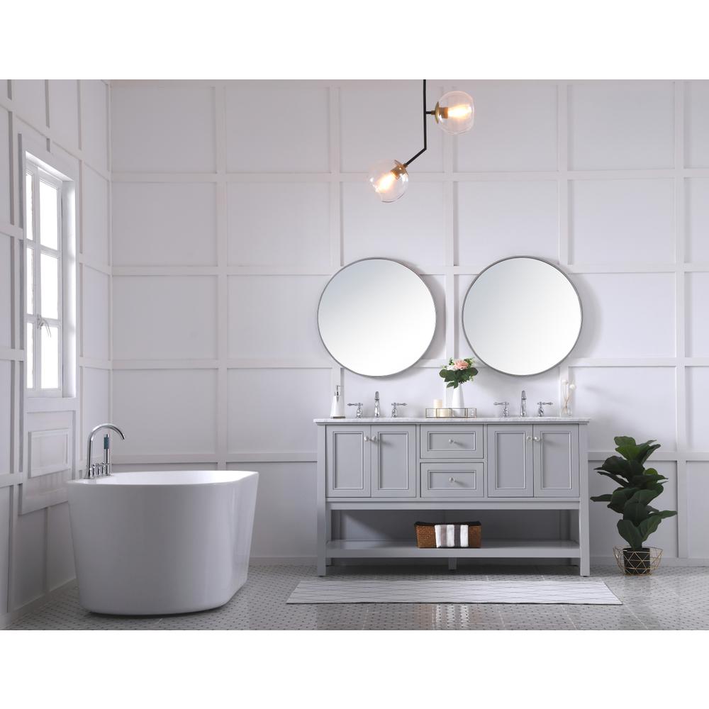 60 In. Double Sink Bathroom Vanity Set In Grey. Picture 7