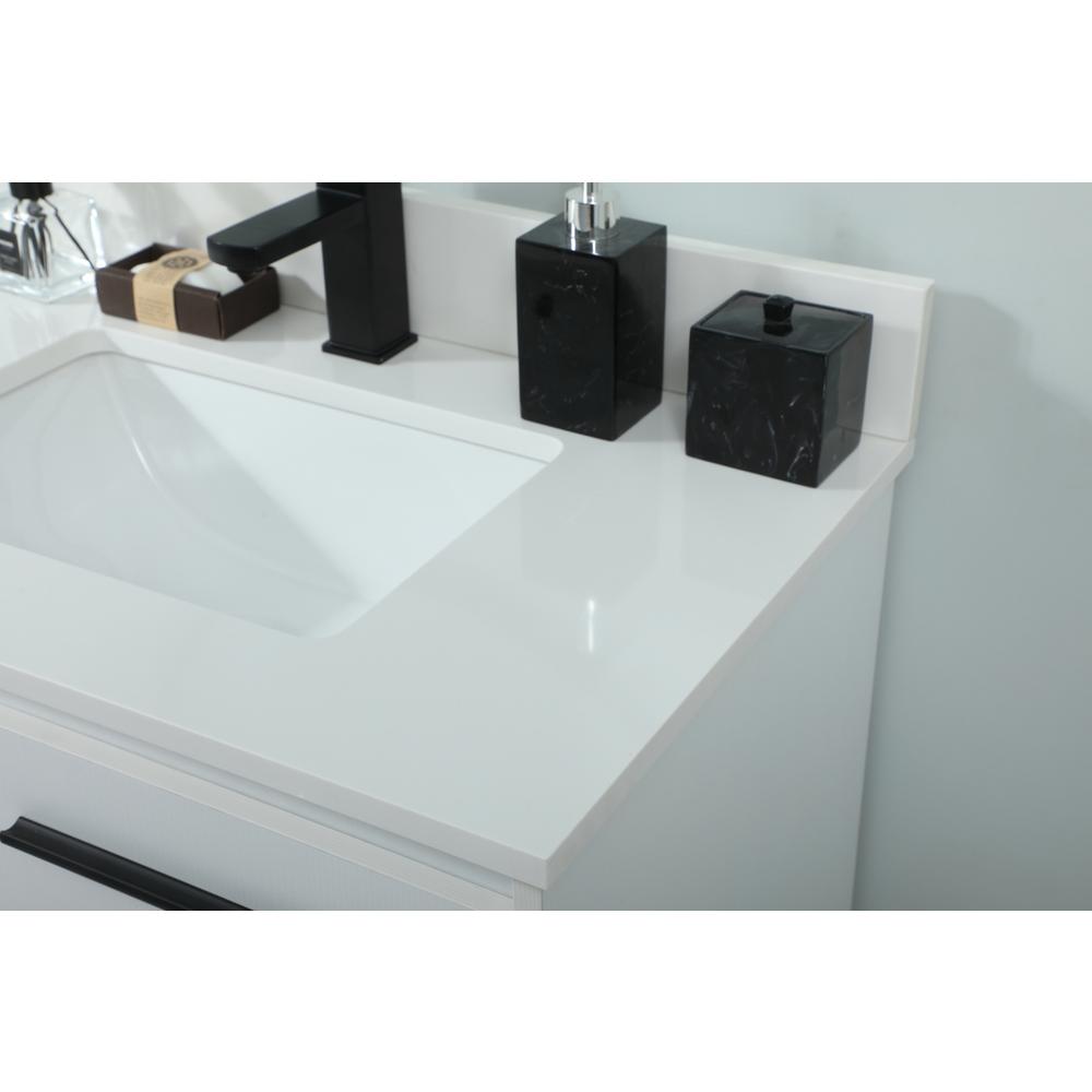 30 Inch Single Bathroom Vanity In White With Backsplash. Picture 5