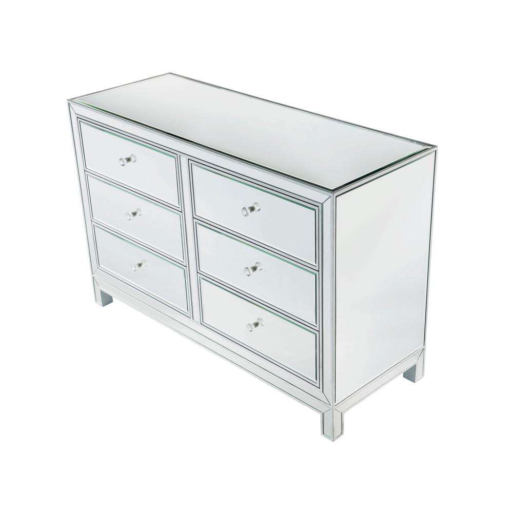 Dresser 6 Drawers 48In. W X 18In. Din. X 32In. H In Antique Silver Paint. Picture 2