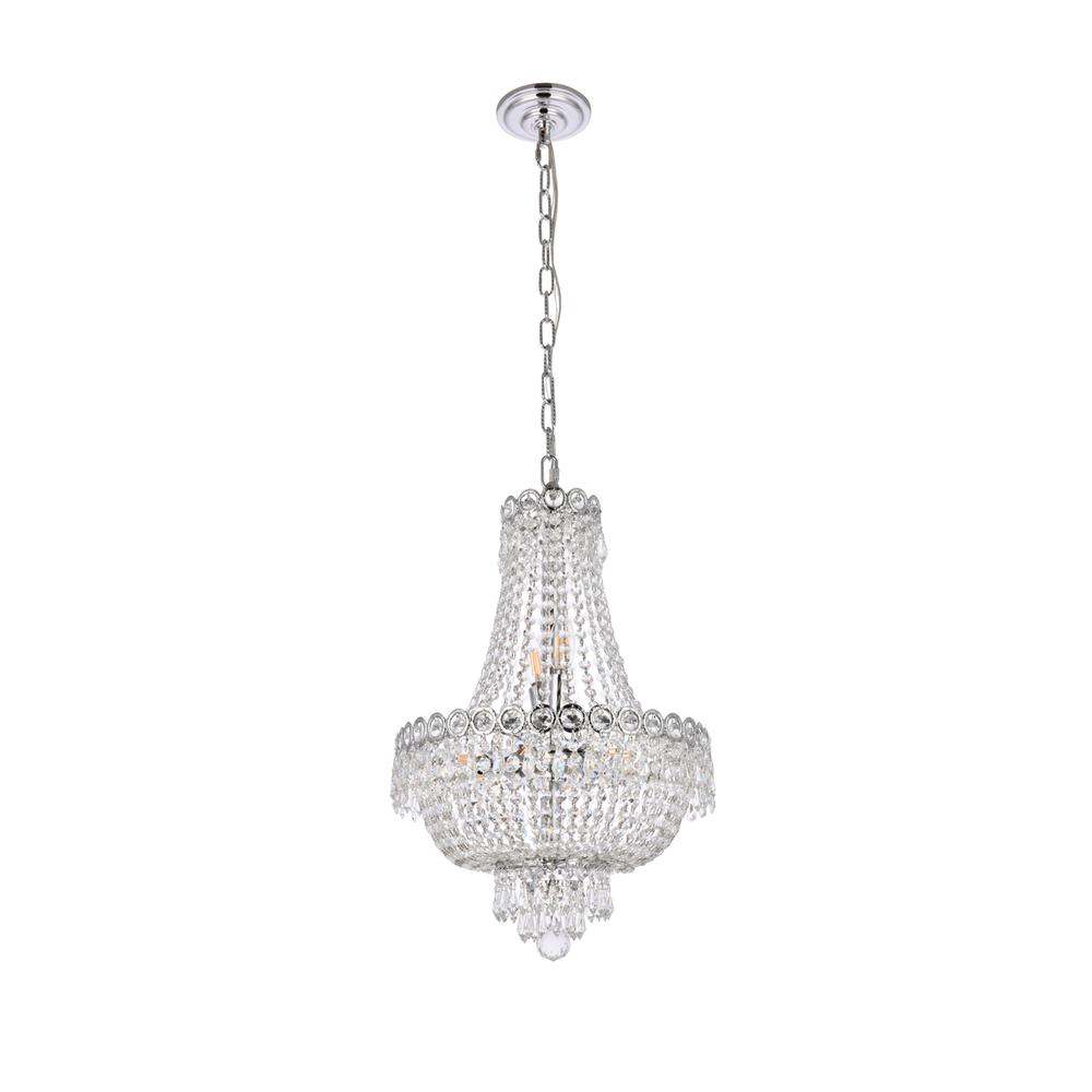 Century 8 Light Chrome Pendant Clear Royal Cut Crystal. Picture 6