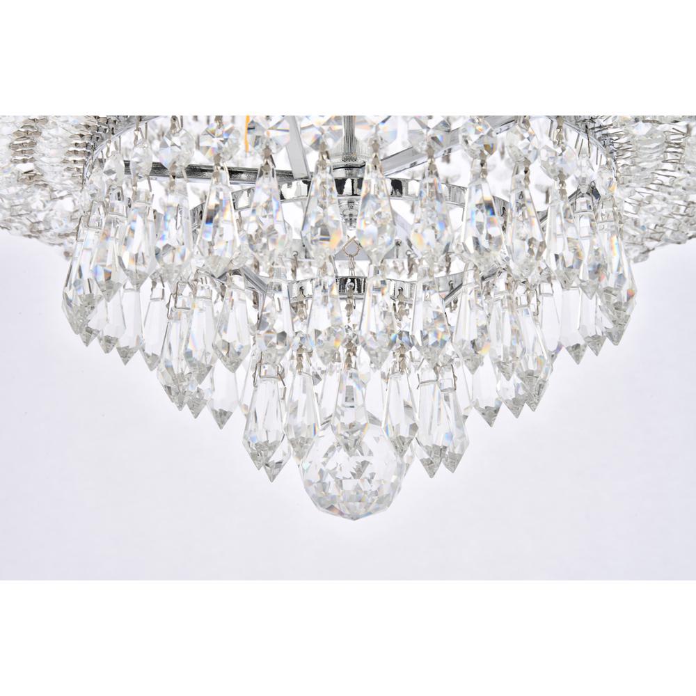Century 9 Light Chrome Flush Mount Clear Royal Cut Crystal. Picture 3