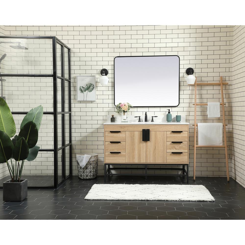 48 Inch Single Bathroom Vanity In Mango Wood With Backsplash. Picture 4