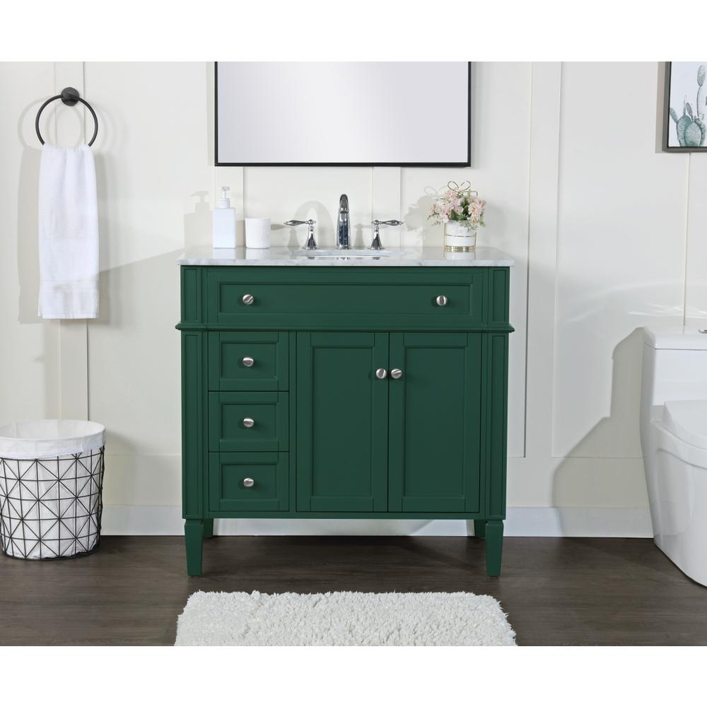 36 Inch Single Bathroom Vanity In Green. Picture 14