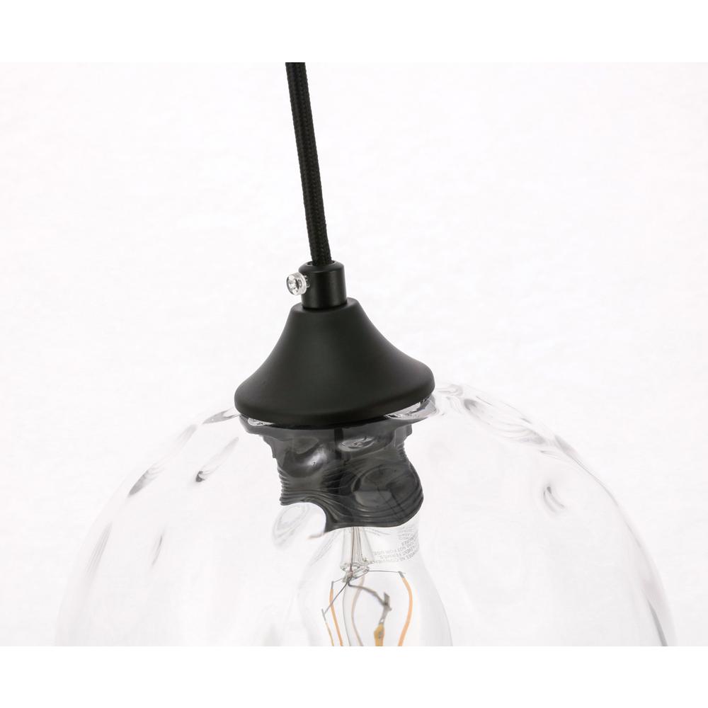 Cashel 1 Light Black And Clear Glass Pendant. Picture 12