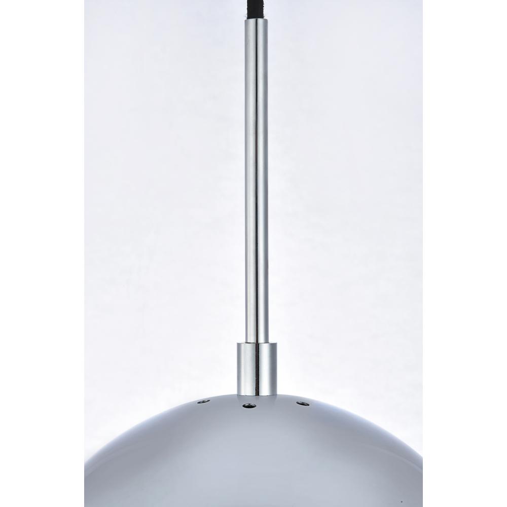 Eclipse 1 Light Chrome Pendant With Frosted White Glass. Picture 3