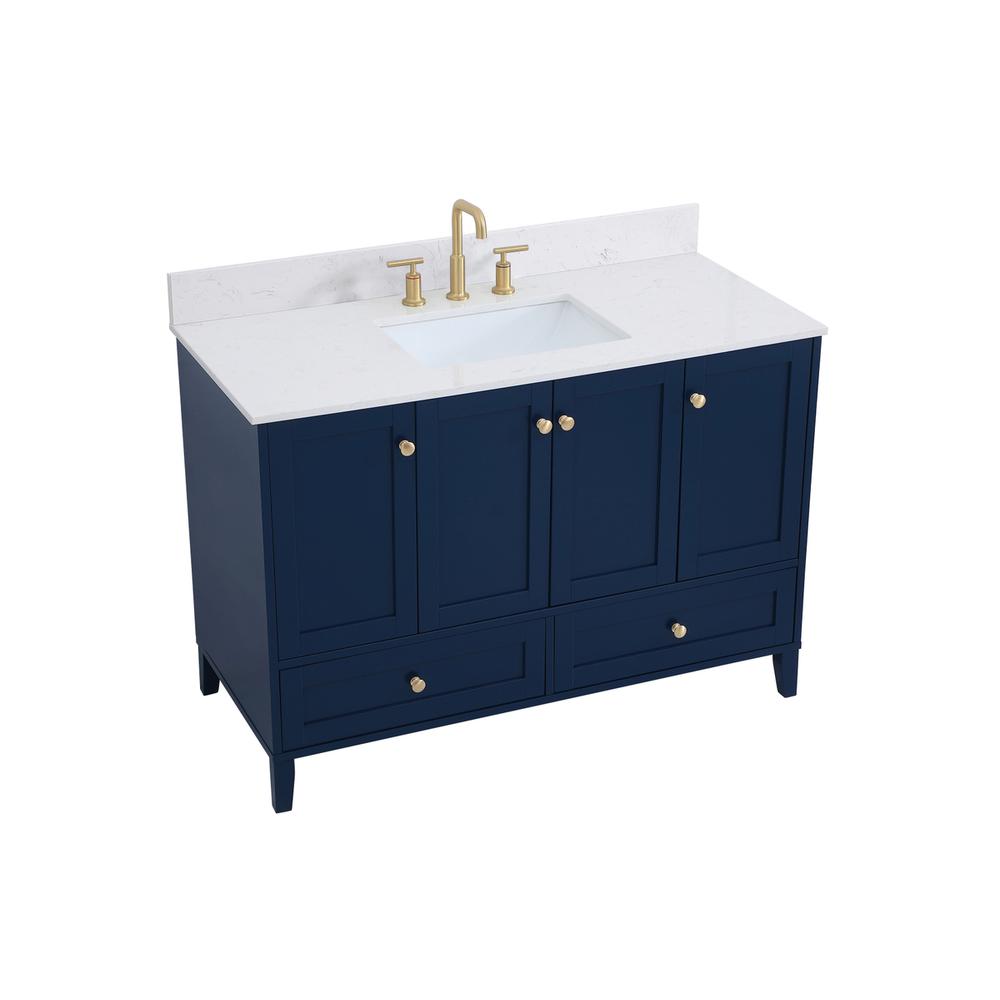 48 Inch Single Bathroom Vanity In Blue With Backsplash. Picture 8