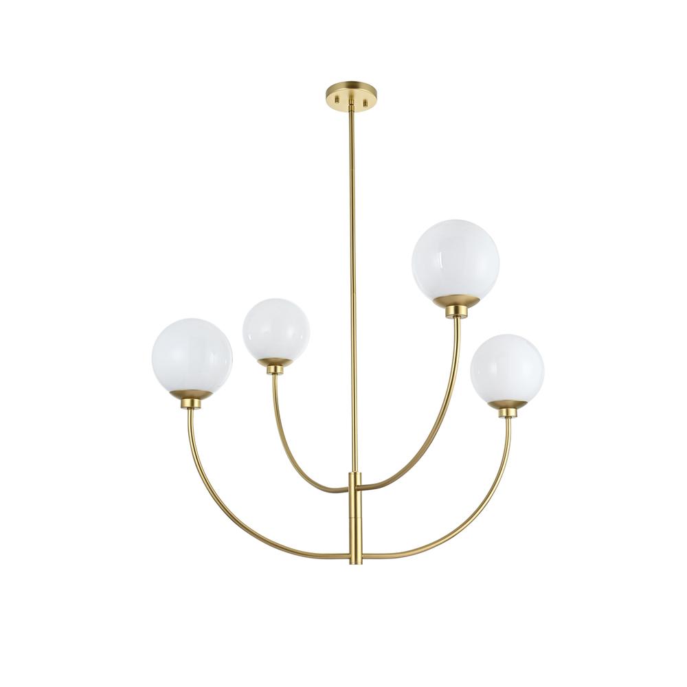 Nyomi 36 Inch Chandelier In Brass. Picture 6