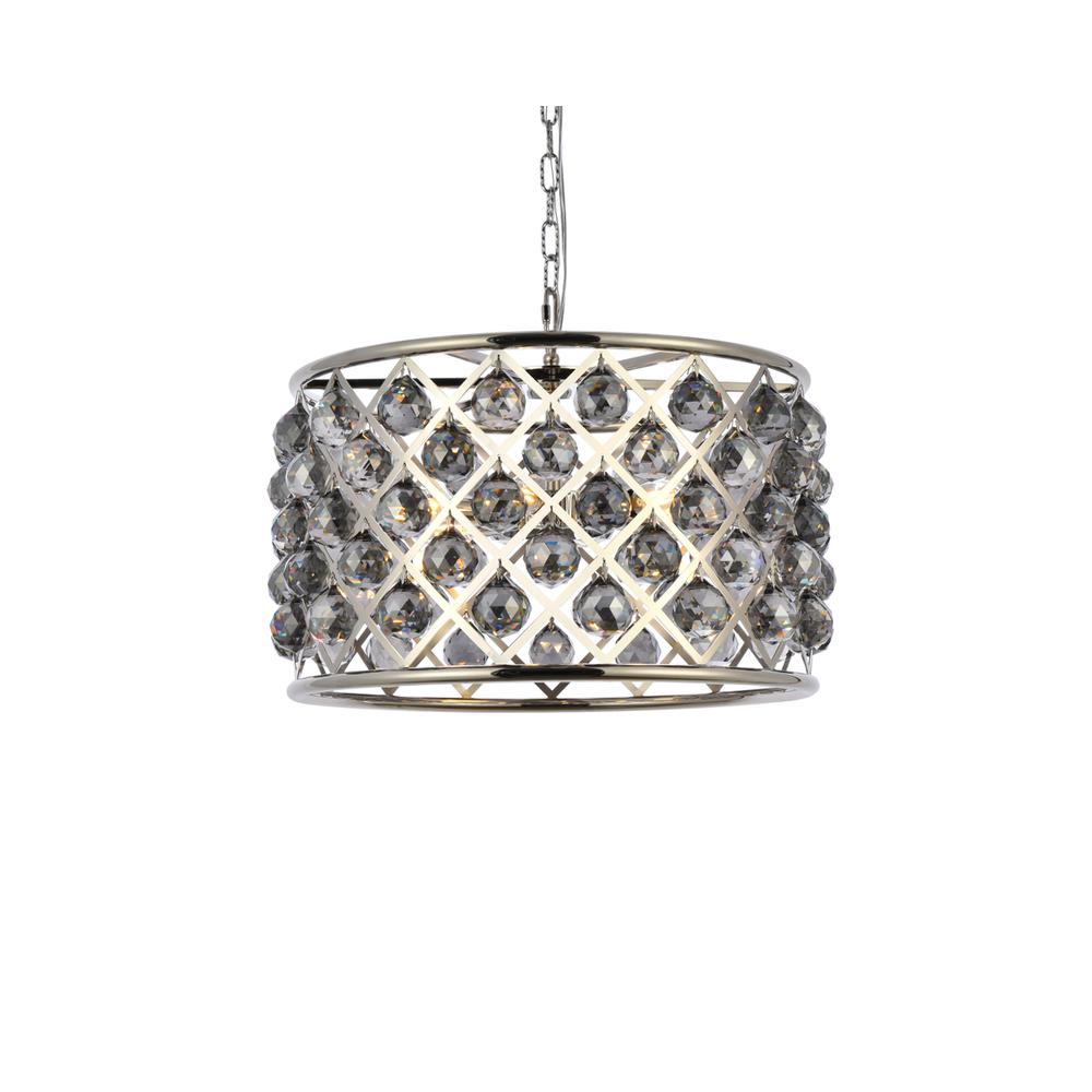 Madison 6 Light Polished Nickel Pendant Silver Shade (Grey) Royal Cut Crystal. Picture 2