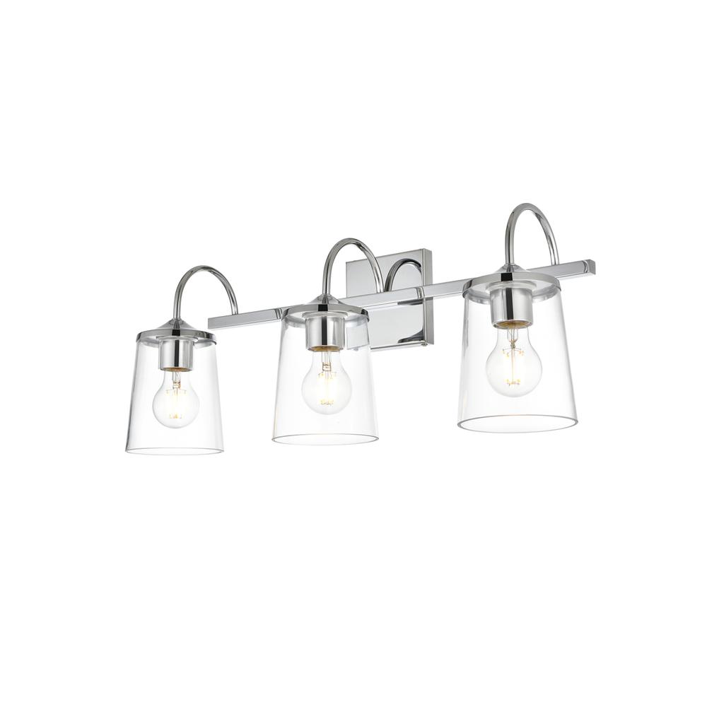 Avani 3 Light Chrome And Clear Bath Sconce. Picture 2