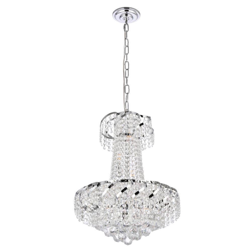 Belenus 6 Light Chrome Pendant Clear Royal Cut Crystal. Picture 6