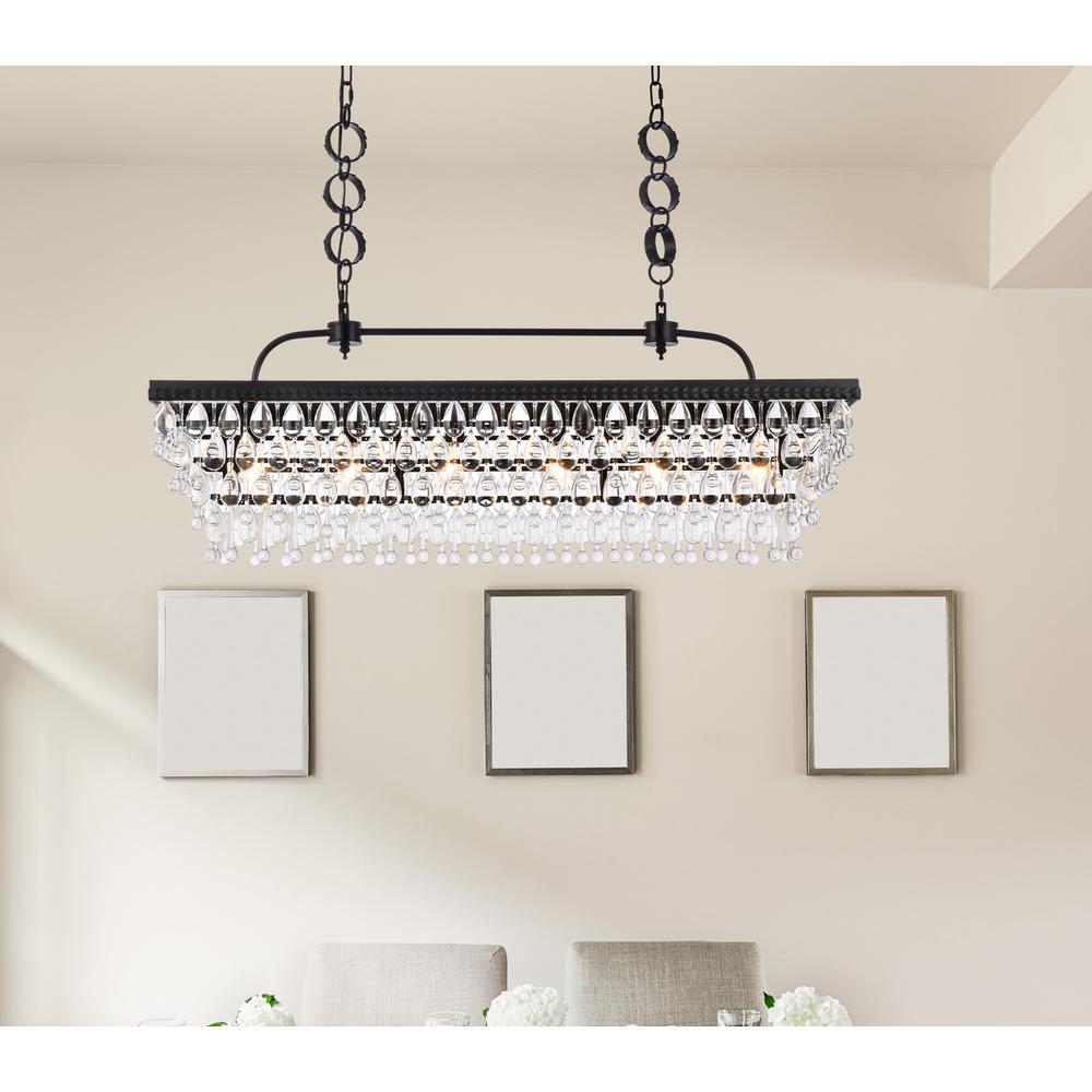 Nordic 40 Inch Rectangle Pendant In Black. Picture 7