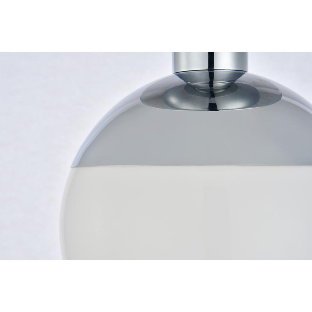 Eclipse 1 Light Chrome Flush Mount With Frosted White Glass. Picture 3
