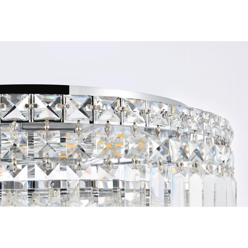 Maxime 6 Light Chrome Flush Mount Clear Royal Cut Crystal. Picture 4