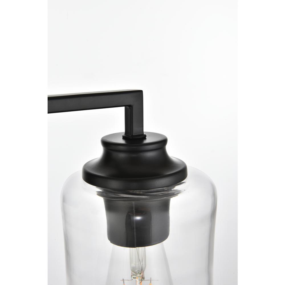 Ronnie 3 Light Black And Clear Bath Sconce. Picture 5