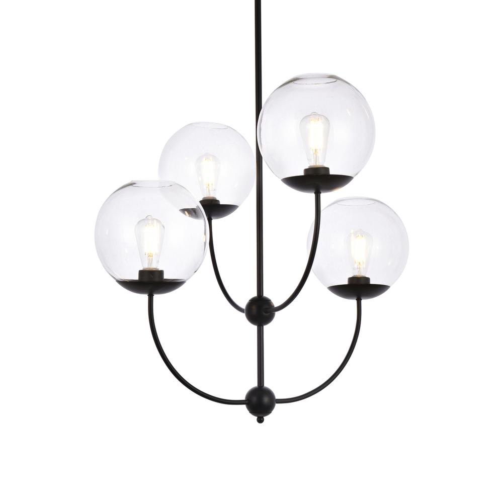 Lennon 31.5 Inch Pendant In Black With Clear Shade. Picture 2