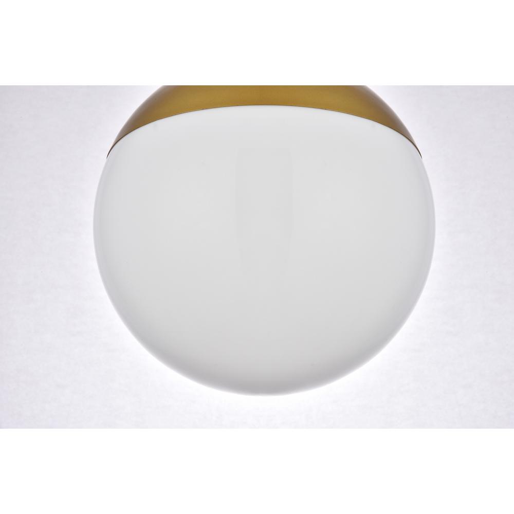 Eclipse 1 Light Brass Flush Mount With Frosted White Glass. Picture 5