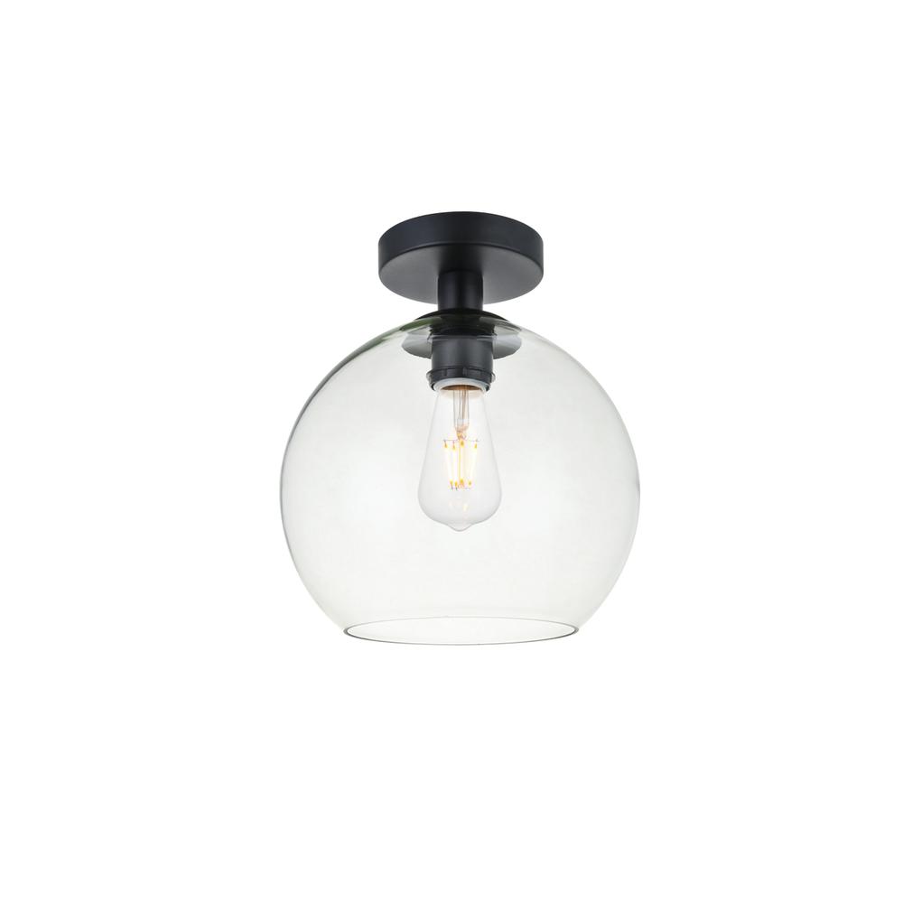 Baxter 1 Light Black Flush Mount With Clear Glass. Picture 2